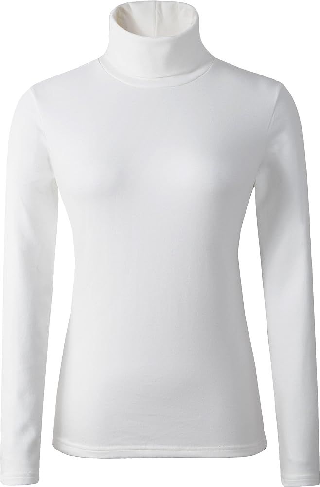 Women's Soft Cotton Turtleneck Top Basic Pullover Sweater | Amazon (US)