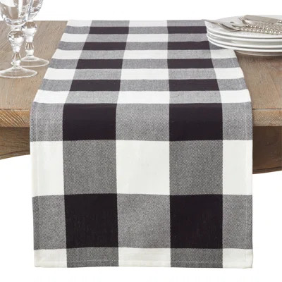 Farmersville Buffalo Table Runner Size: 108" L x 16" W, Color: Red | Wayfair North America