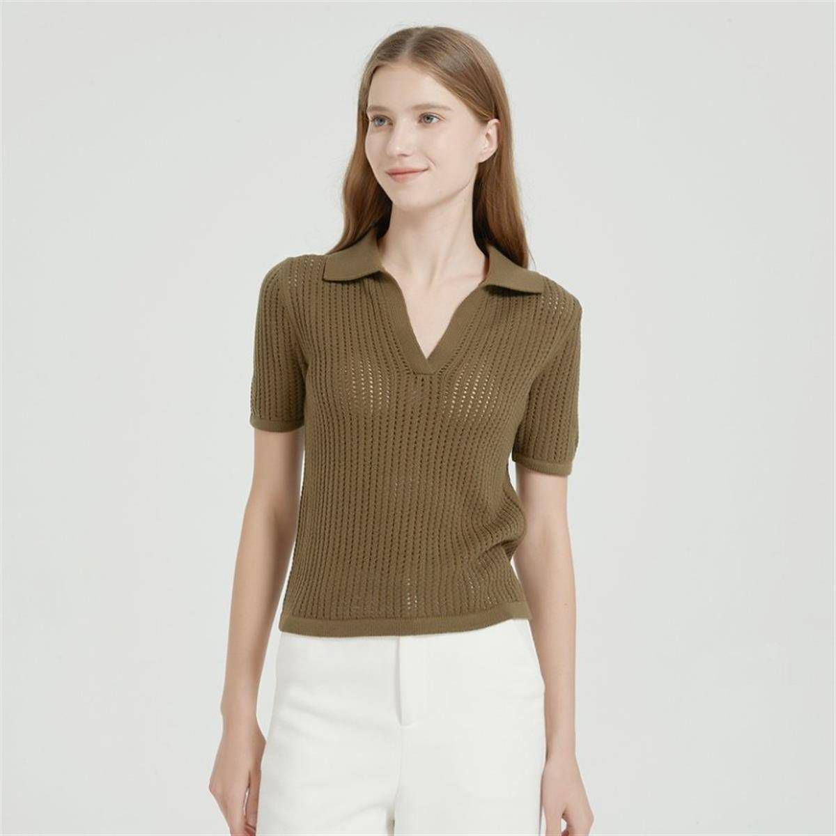 Women's Short Sleeve Johnny Collar Pullover Sweater - A New Day™ | Target