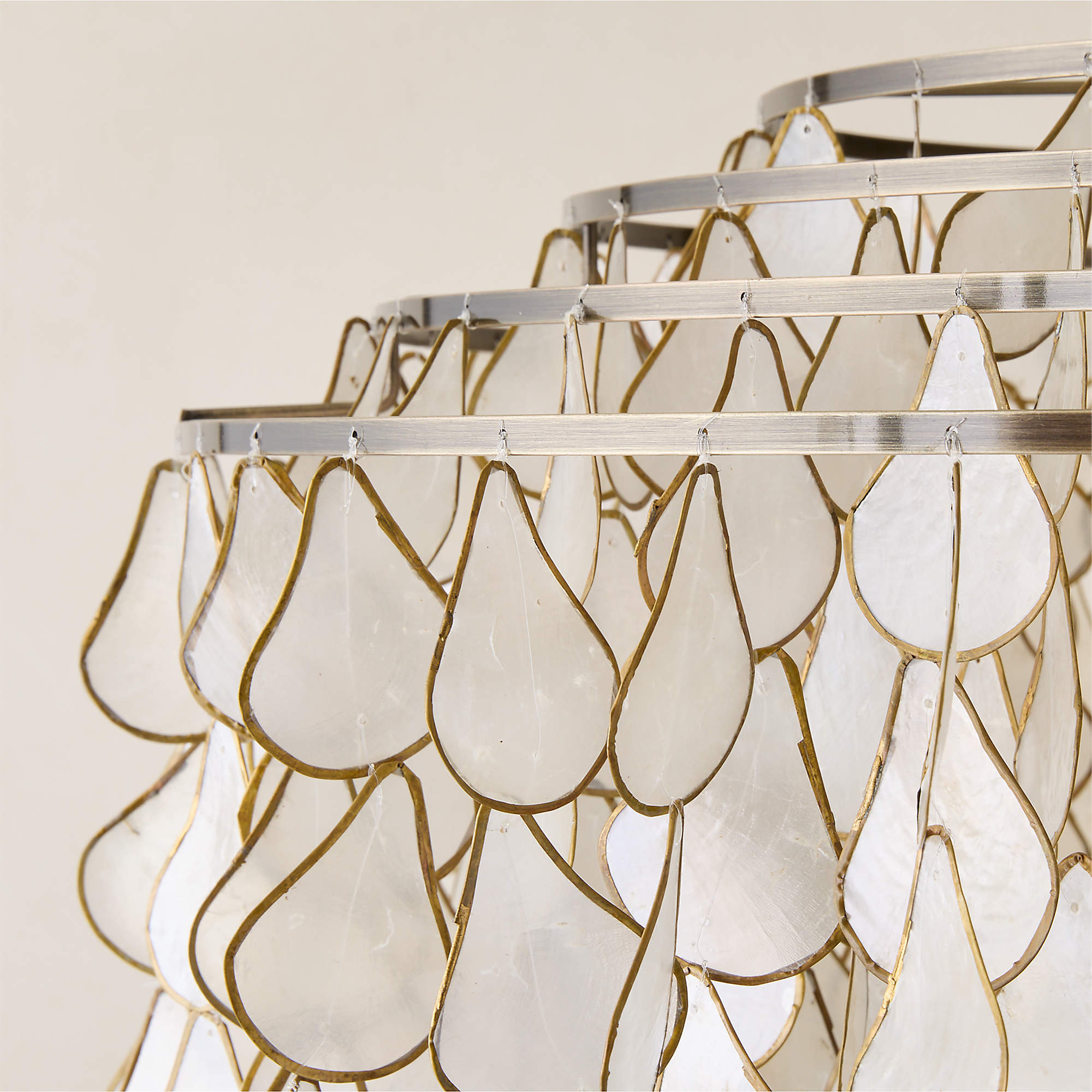 Teardrops Capiz Chandelier + Reviews | CB2 | CB2