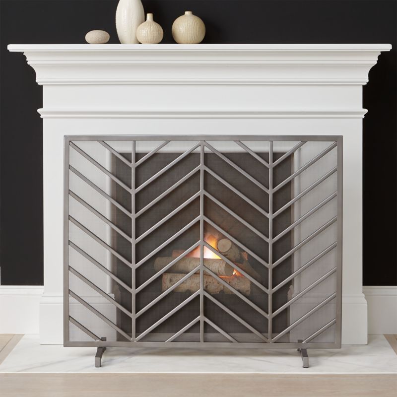 Chevron Fireplace Screen + Reviews | Crate and Barrel | Crate & Barrel