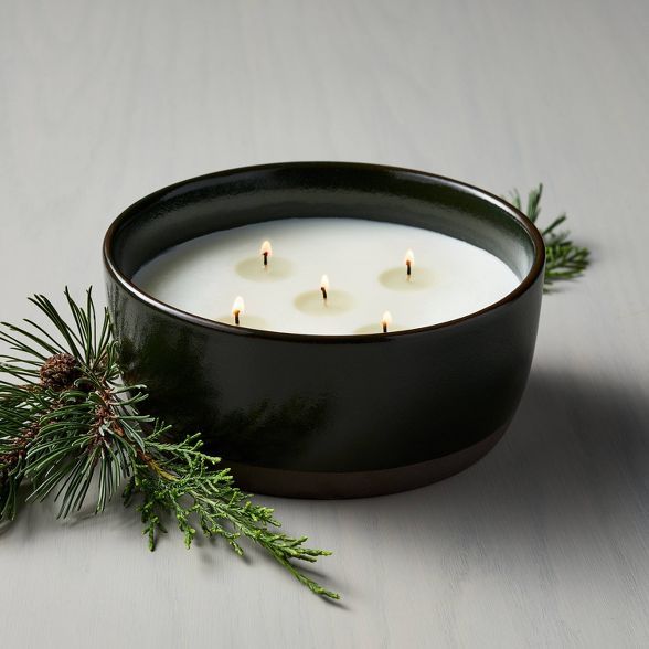 25oz Cypress & Pine 5-Wick Clay Seasonal Candle - Hearth & Hand™ with Magnolia | Target