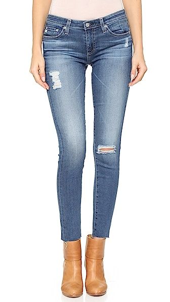 AG Raw Hem Legging Ankle Jeans | Shopbop