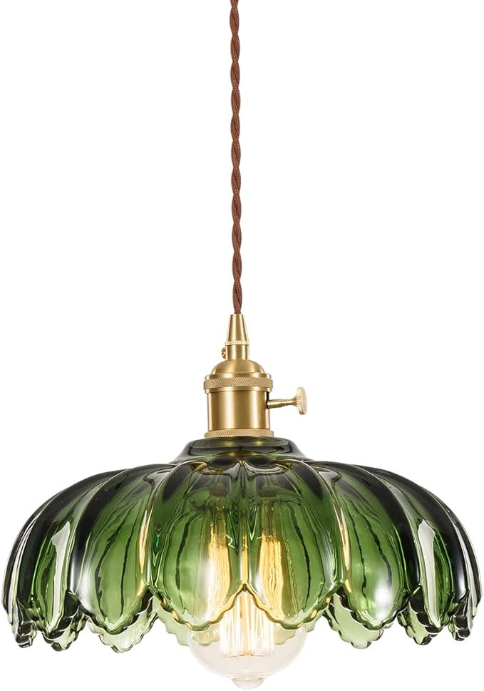 XZHGCEE Glass Pendant Light Vintage Light Fixtures, Glass Pendant Lights Kitchen Island, Gold Pen... | Amazon (US)