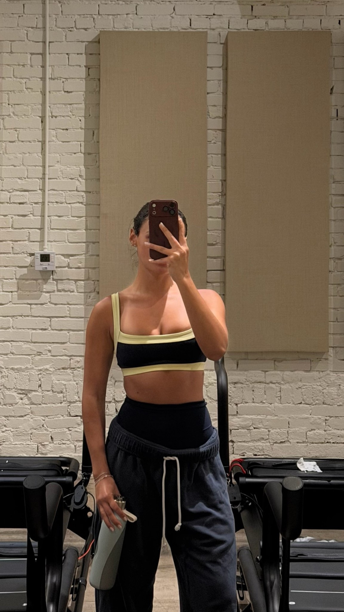 Pilates workout ootd| form sports bra & shorts + faherty sweatpants | activewear, athletic wear, fitness 