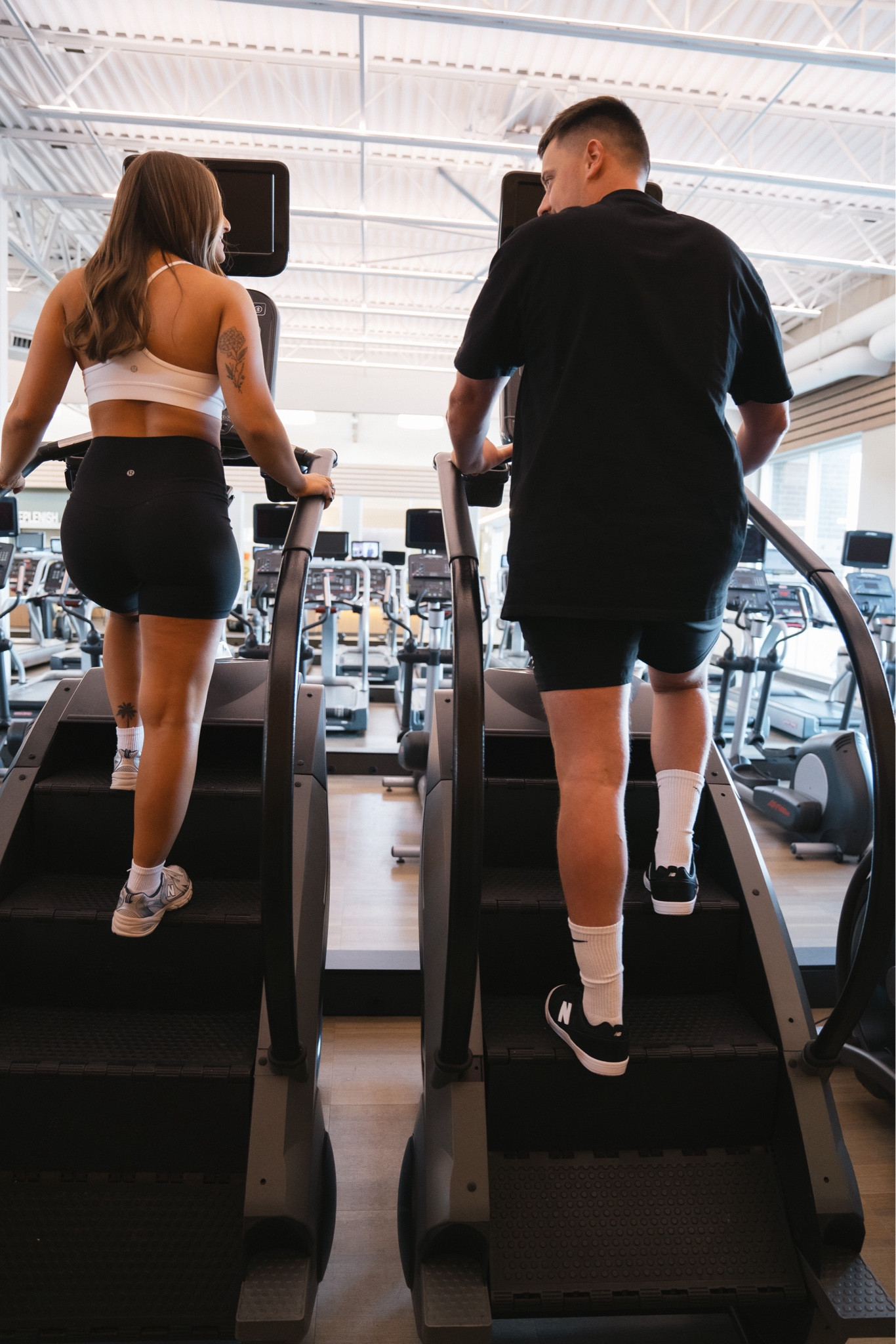 Engagement photos. Lululemon. White sports bra. Black biker shorts. New balance sneakers. Gym. Fit. Ootd. Outfit of the day. Gym outfit. Engaged. Couple. Fit couple. Lafitness. La fitness  

#LTKFitness #LTKItBag #LTKShoeCrush