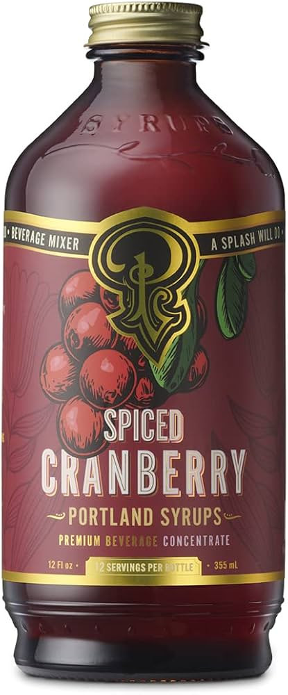 Portland Syrups Spiced Cranberry Syrup - Drink Mixer for Crafting Cocktails, Mocktails, & Seasona... | Amazon (US)