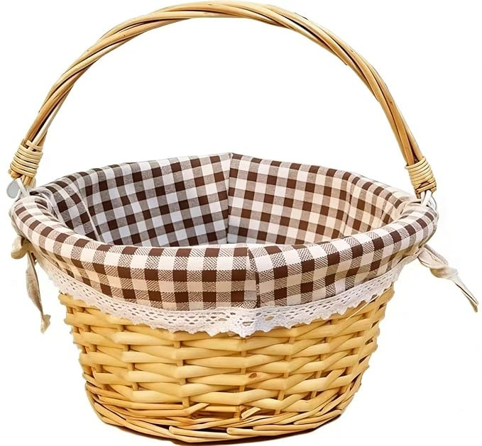 Oypeip Easter Basket, Nature Easter Baskets for Kids, Large Wicker Easter Basket Empty with Handl... | Amazon (US)