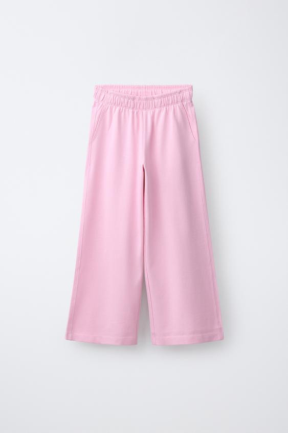 HEAVY JERSEY WIDE LEG PANTS | Zara Canada