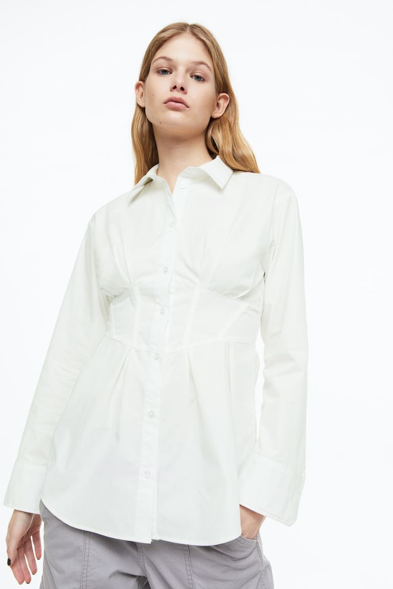 Tapered-waist Poplin Shirt | H&M (US + CA)