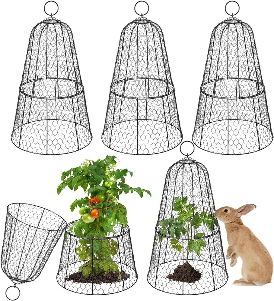 Heavy Duty Garden Cloches for Plants- 17.3"H x 11.8"D Rustproof Chicken Wire Protector from Anima... | Amazon (US)