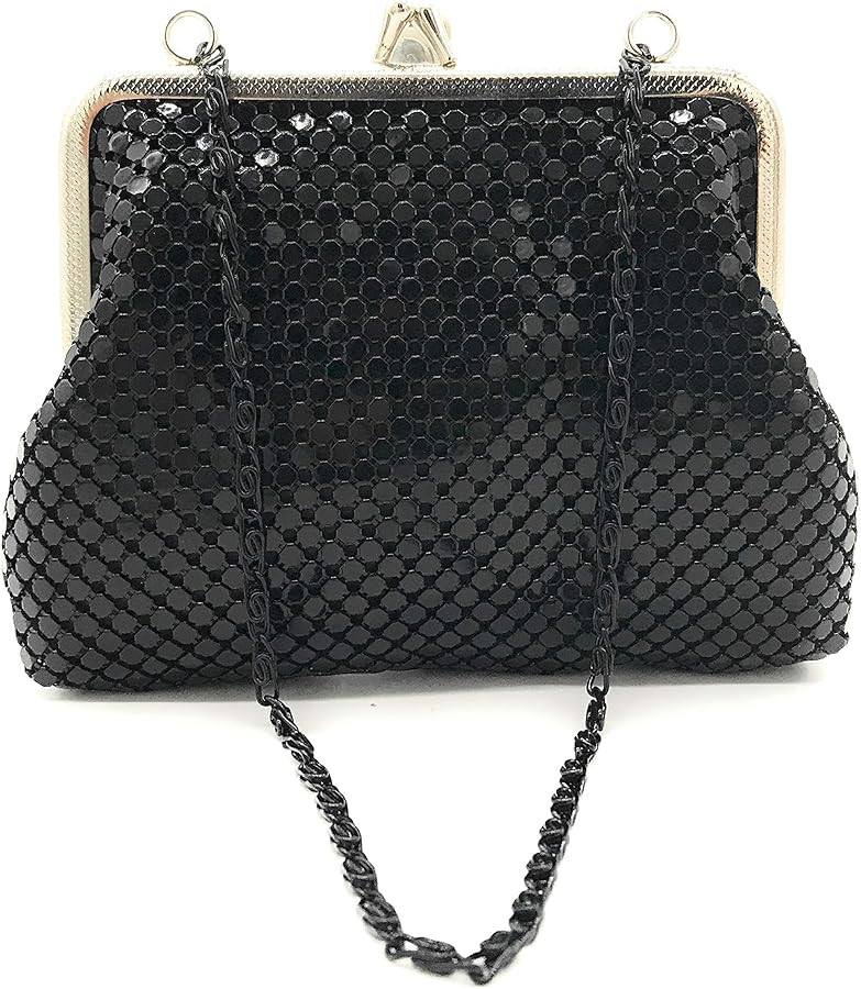 X-Small Women clutch metal mesh purse Hand carry chain for Cocktail Party Prom Wedding Banquet | Amazon (US)