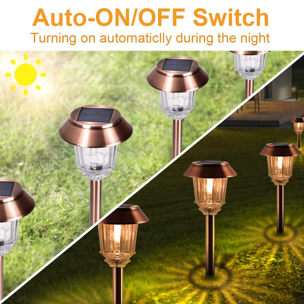 XMCOSY+ Solar Lights Outside Waterproof - 4 Pack Auto On/Off 10-40 LM Dimmable Outdoor Solar Ligh... | Amazon (US)