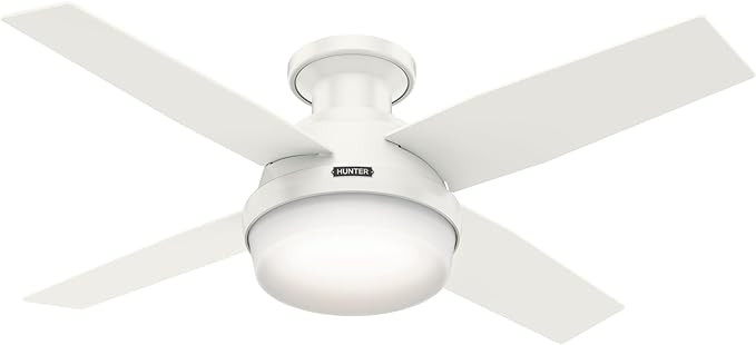Hunter Fan Dempsey Low Profile Indoor Ceiling Fan with LED Light and Remote Control, Metal, Fresh... | Amazon (US)