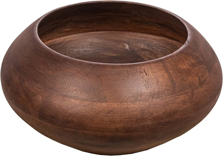 Bloomingville Modern Round Wood, Walnut Finish Bowl | Amazon (US)