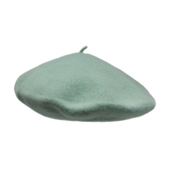 Mint Green Wool Beret, French Style Berets, Wool Hat, Light Green Warm Hat, Cute Beret | Etsy (US)