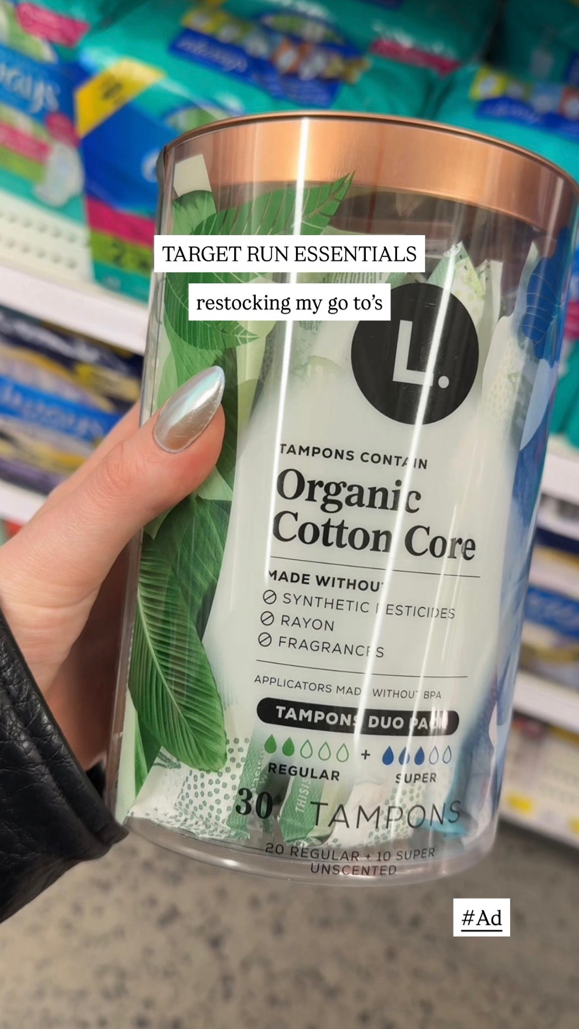 #ad available at Target 🤍 Shop L. organic products at TGT.com (http://tgt.com/) or at the link in bio (ltk link once created) #TargetPartner @target @thisislperiod

available at Target 🤍 Shop L. at TGT.com #ad

