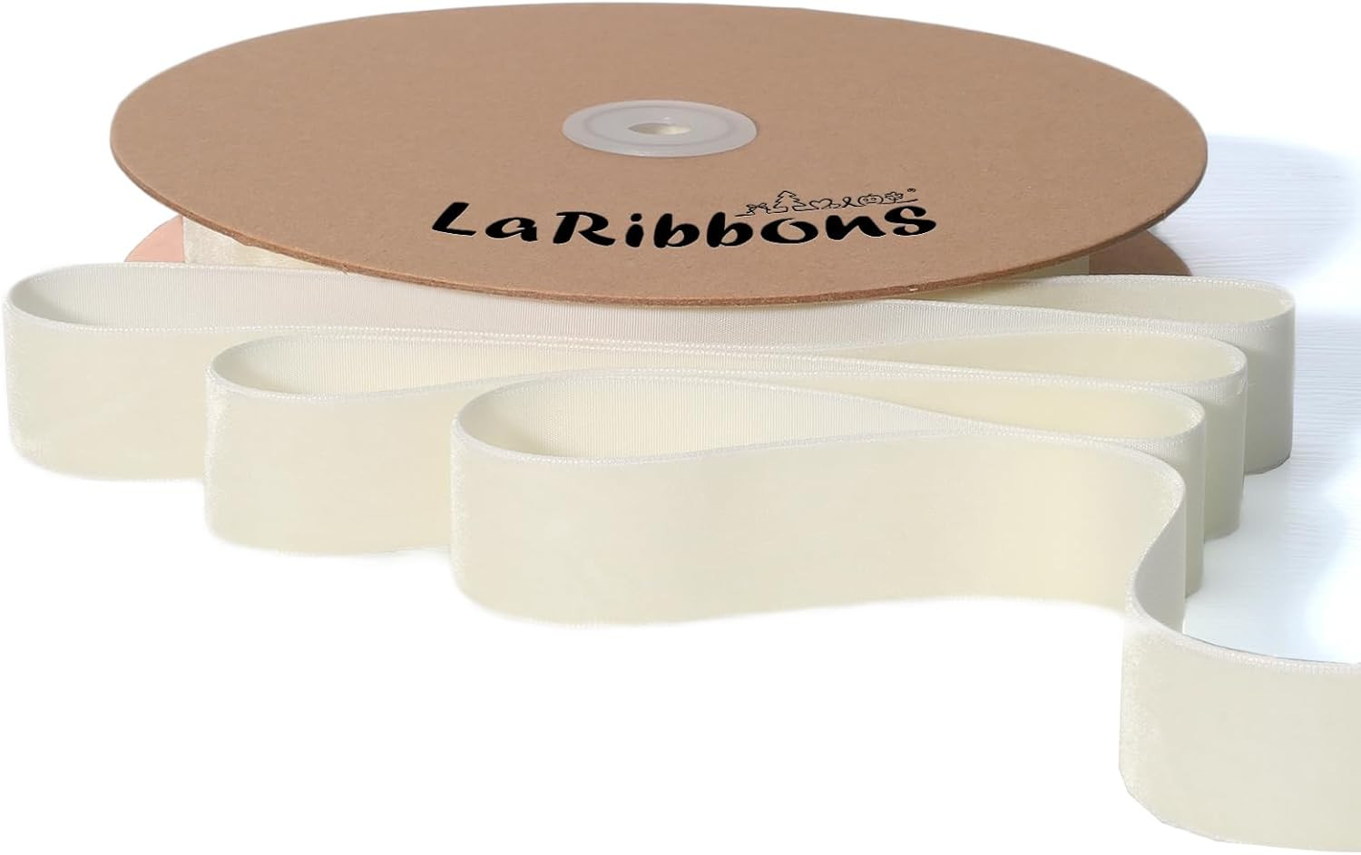 LaRibbons Thin Velvet Ribbon 1 Inch x 25 Yards, Cream Ivory Velvet Ribbon for Christmas Tree, Gif... | Amazon (US)