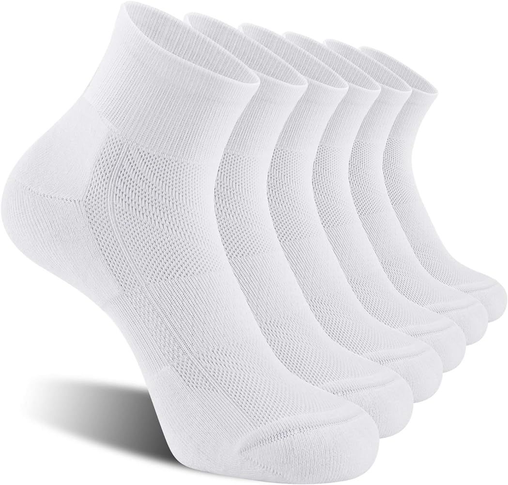 CelerSport 6 Pack Men's Ankle Socks with Cushion, Sport Athletic Running Socks | Amazon (US)