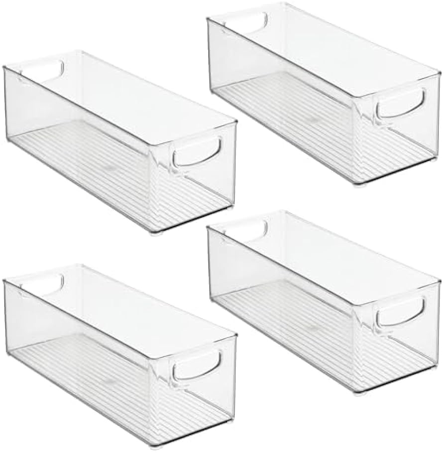 mDesign Plastic Stackable Kitchen Organizer - Storage Bin with Handles for Refrigerator, Freezer,... | Amazon (US)