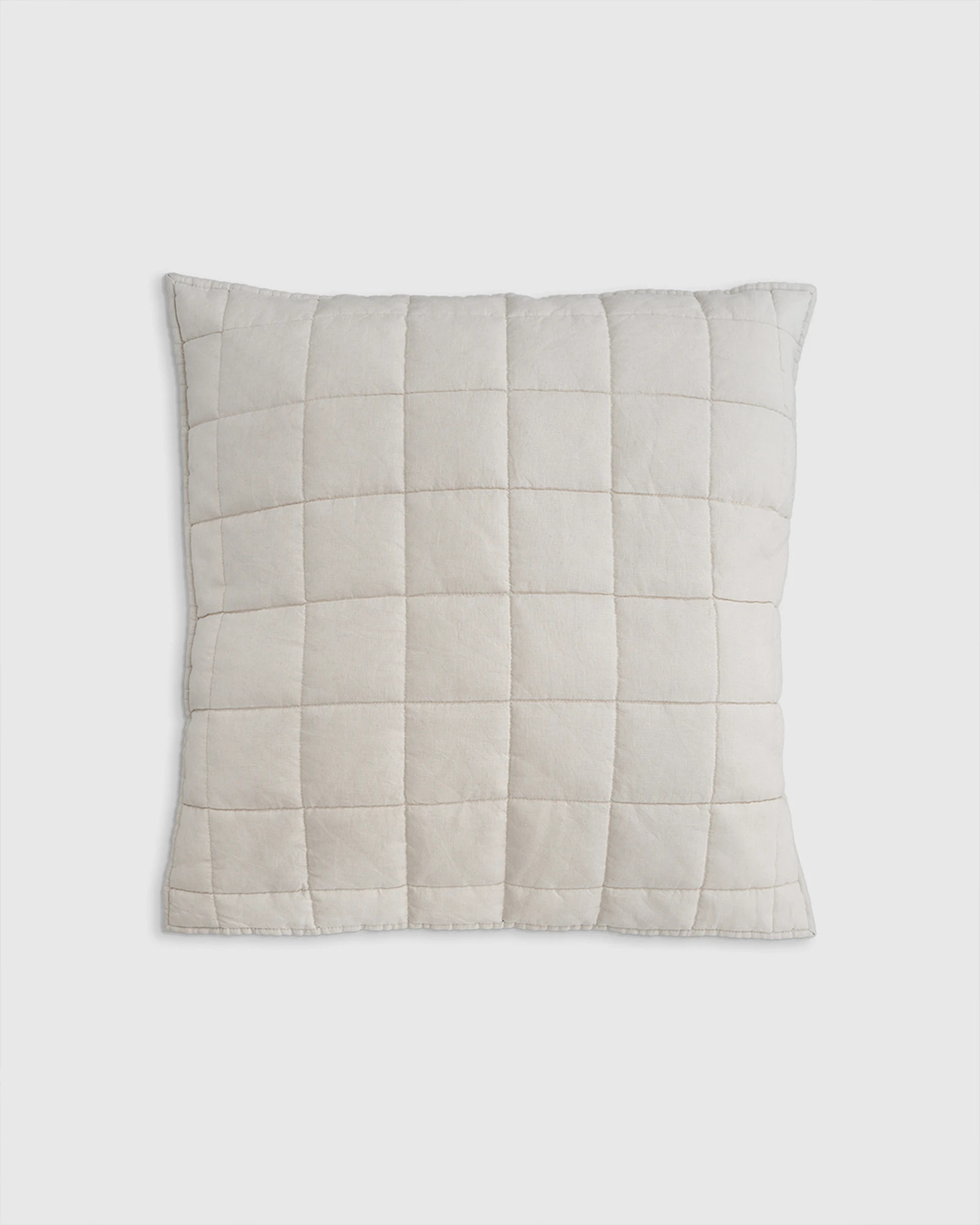 European Linen Box Quilted Euro Sham in Sand | Quince