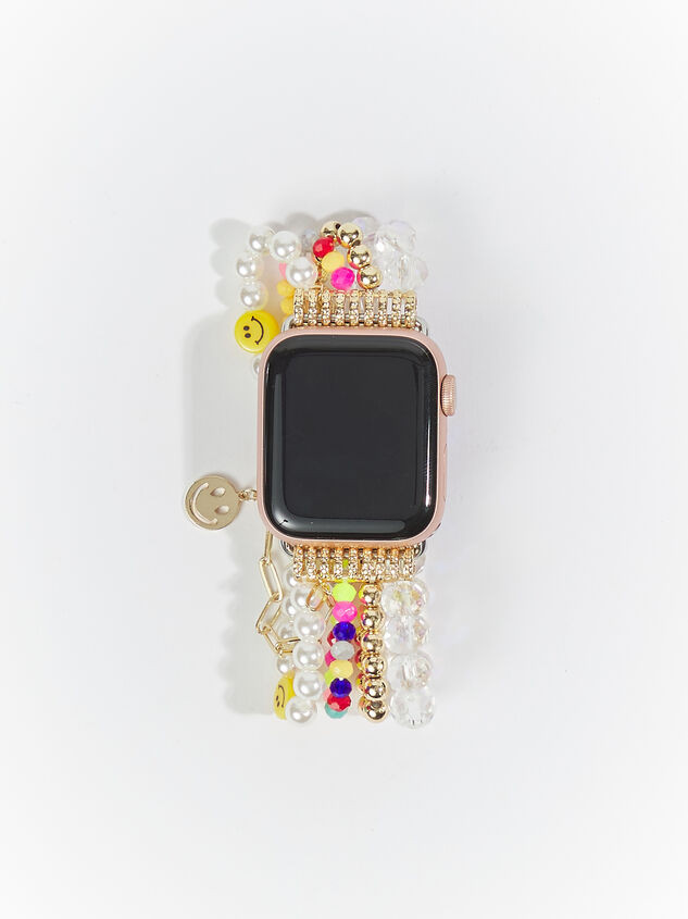 Rainbow Smiley Beaded Watch Band | Altar'd State