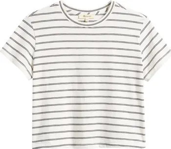Madewell Stripe Boxy Crop Slub T-Shirt | Nordstrom | Nordstrom