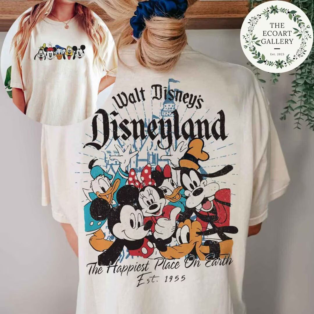 Two-sided Vintage Walt Disney's Disneyland Est 1955 the Happiest Place on Earth Shirt, Retro Mick... | Etsy (CAD)
