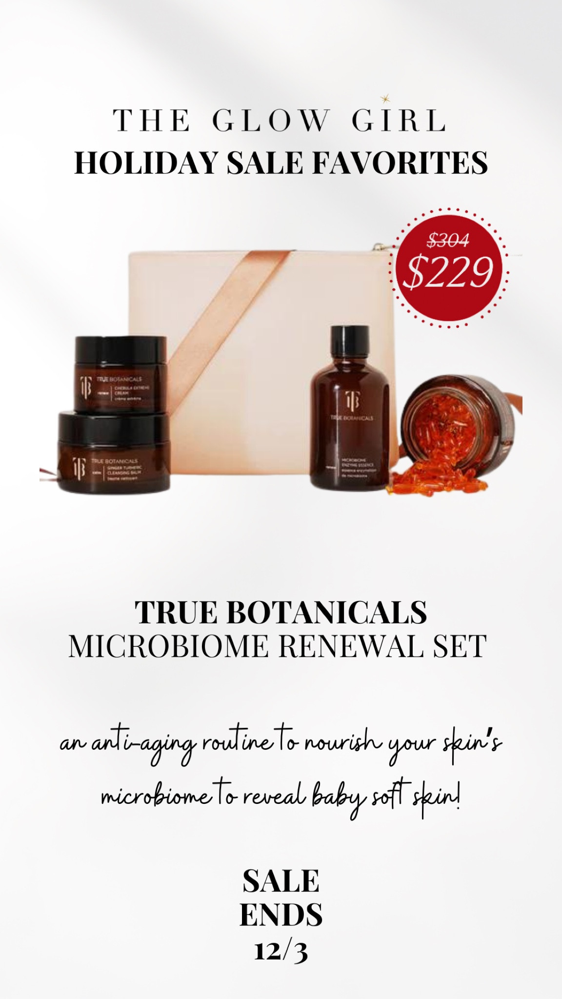 Don’t miss out on this amazing #holidaysale going on at #TrueBotanicals ✨

The Microbiome Renewal Set is the perfect gift for the #skincare fanatic on your Christmas list OR for yourself!! 🎅🎄

This an amazing price and you may find other wonderful #CleanSkincare products on sale as well!  Take 25% off sitewide until 12/3!

#LTKGiftGuide #LTKbeauty #LTKHoliday