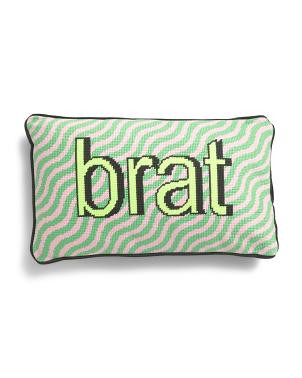 9x15 Brat Needlepoint Pillow | TJ Maxx