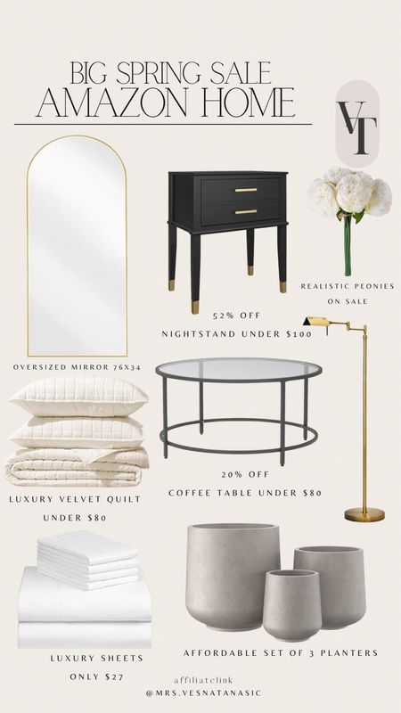 Amazon Home Big Spring Sale favorites home finds! 

Coffee table, oversized mirror, floor mirror, peonies, nightstand, realistic florals, glass table, lamp, floor lamp, bedding, planters, designer inspired, bedding sheets, quilt, flowers, Amazon home, Amazon find, Amazon home decor, Amazon mirror, floor mirror, Amazon home decor, @amazonhome 

#LTKhome #LTKsalealert #LTKfindsunder100