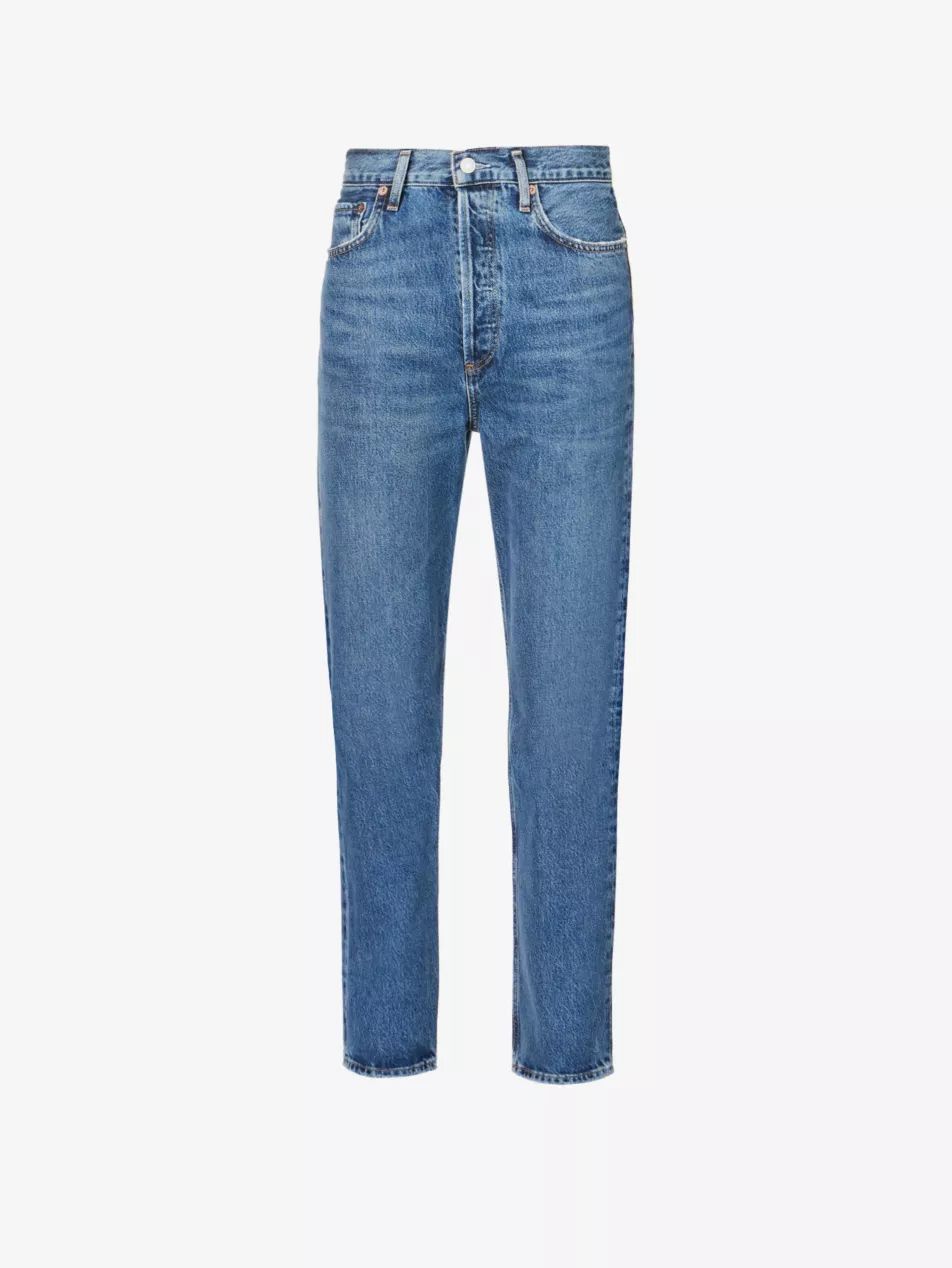 90s Pinch Waist straight-leg high-rise jeans | Selfridges
