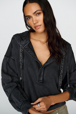 Pilcro 100% Cotton Studded Hoodie | Anthropologie (US)