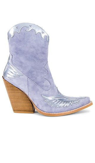 Eagleton Bootie in Blue Suede & Blue Metallic | Revolve Clothing (Global)
