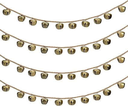 2 Pcs Christmas Jingle Bell Garland Wrought Bell Chime Gold Bell Garland Hanging Bell Antique Bel... | Amazon (US)