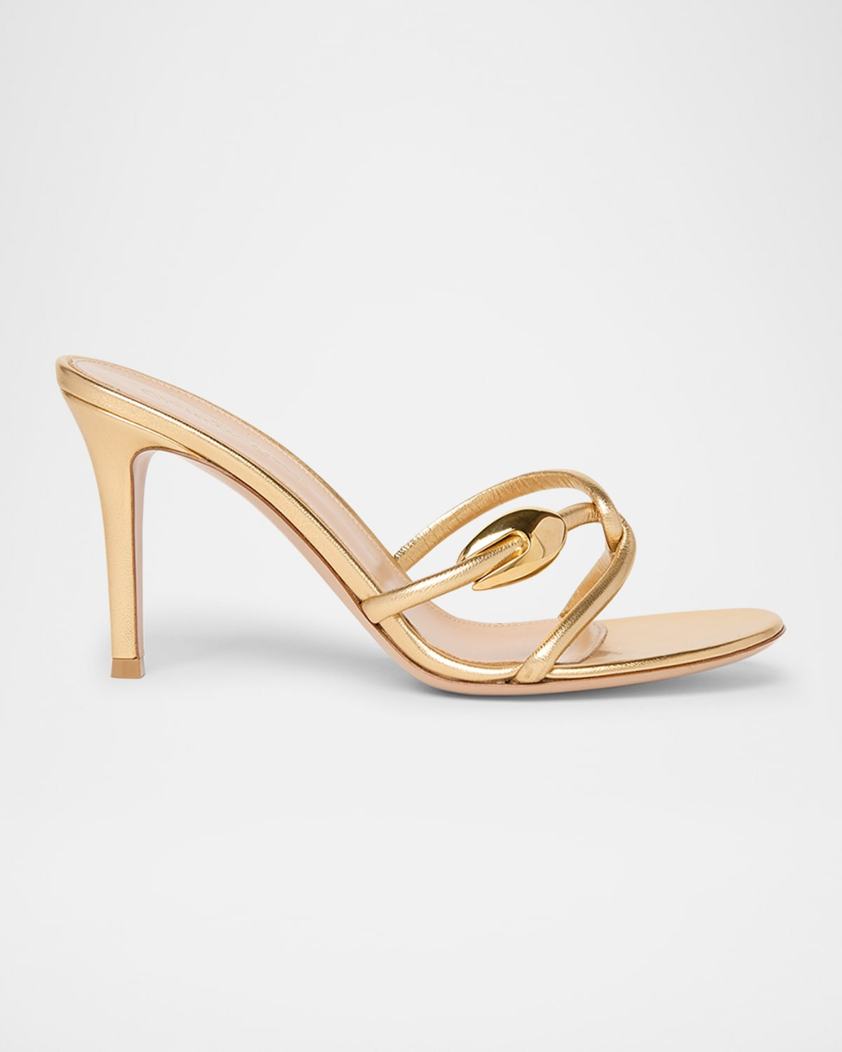 Metallic Serpent Twist Ankle-Strap Sandals | Neiman Marcus