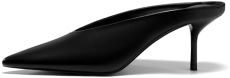 Coutgo Womens High Heels Mules Closed Pointed Toe Slide Sandals Slip On Summer Dress Shoes | Amazon (US)