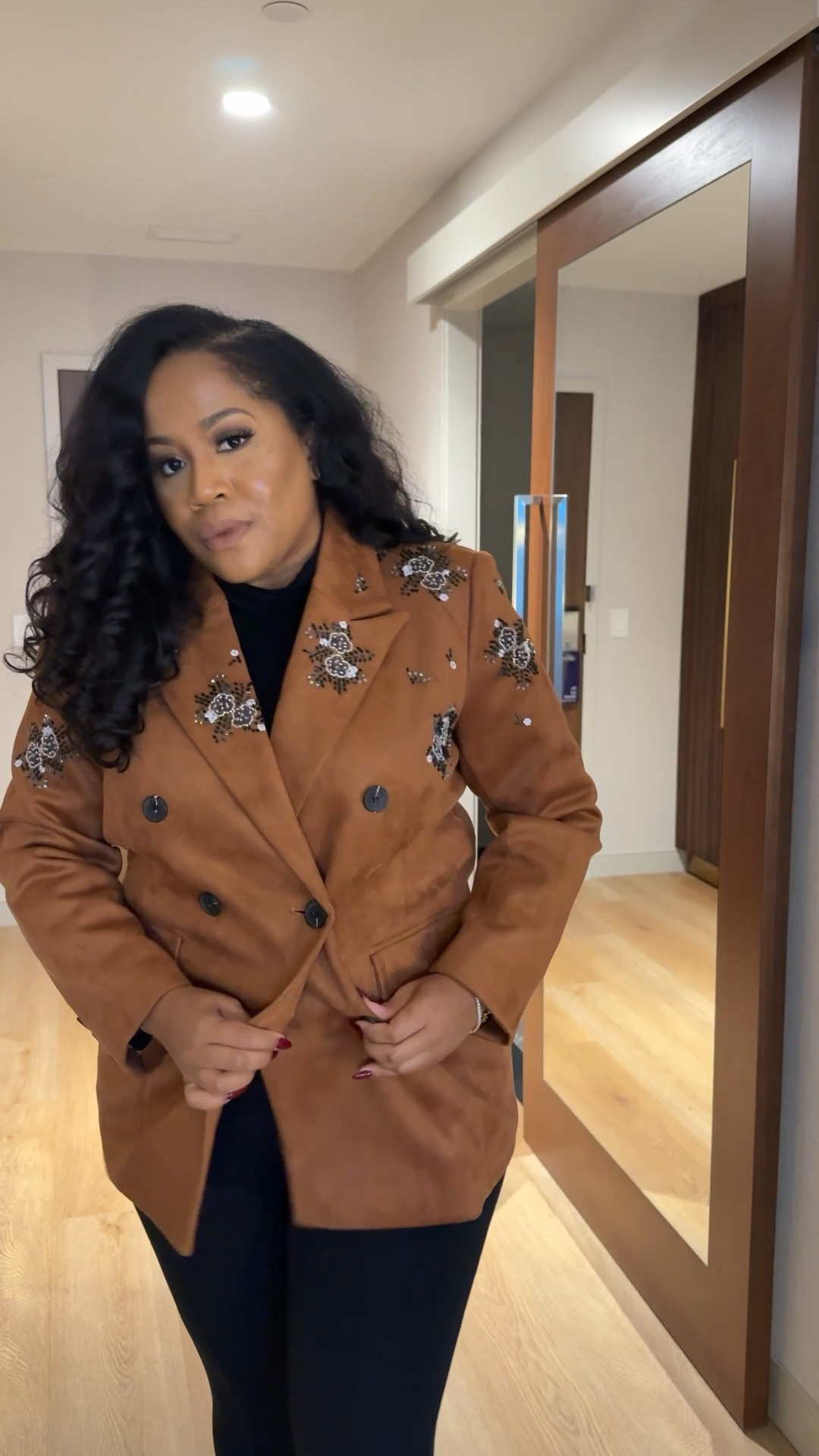 My first time wearing this gorgeous embroidered blazer from
@aveclesfilles. It’s perfect for NYE chill dinner. Wearing a size XL tagged it and other pieces below. Use MO10 at Checkout for extra savings on Avec Les Filles site. 
Black coat I have on a medium runs slightly large. My boots are sold out tagged similiar styles. Lip color cool brown Anastasia Beverly Hills. 

#LTKHoliday #LTKGiftGuide #LTKOver40