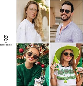 SOJOS Trendy Aviator Sunglasses Mens Womens Retro Double Bridge Metal Frame Semi-Rimless Shades S... | Amazon (US)
