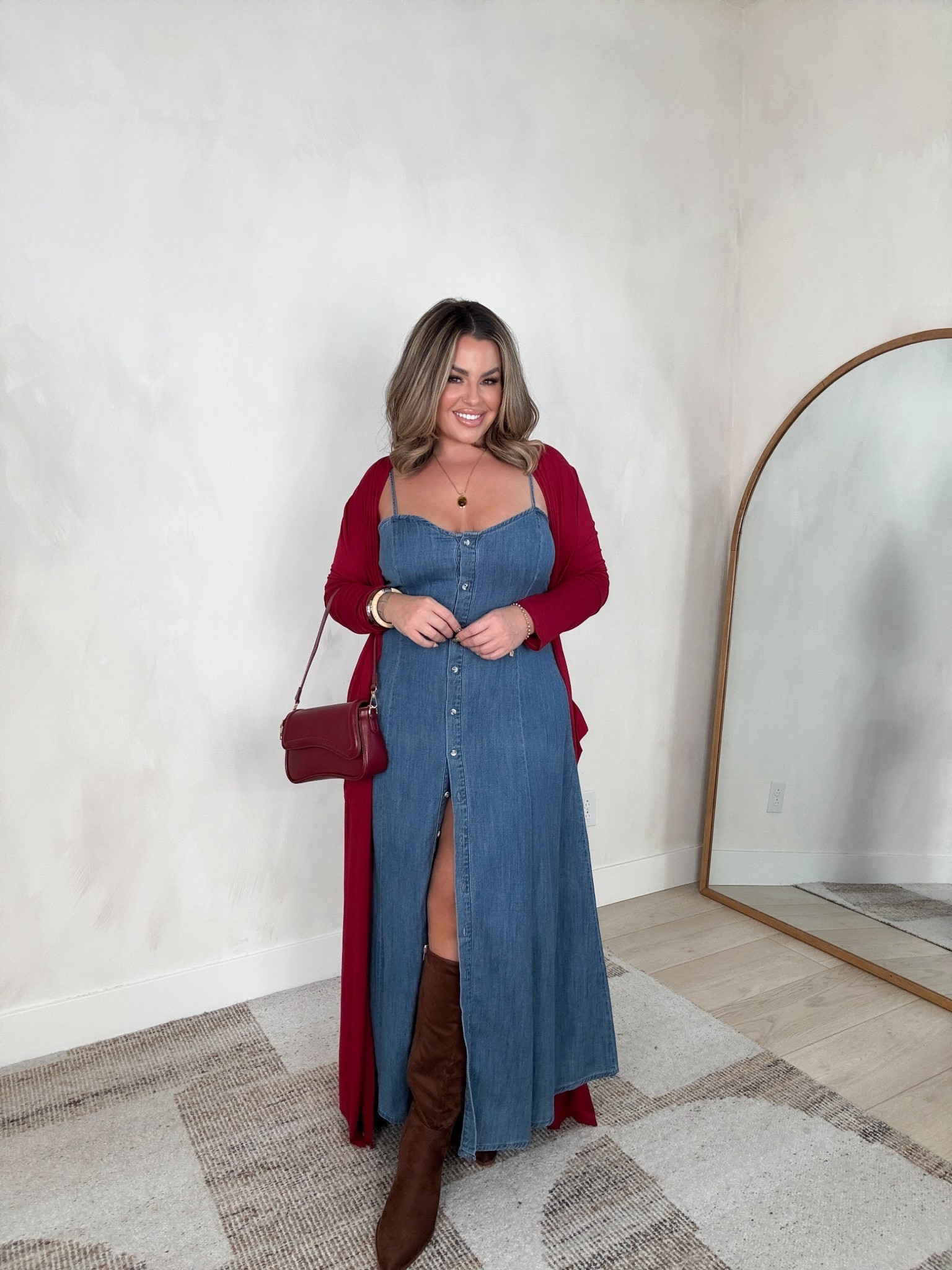 Thanksgiving outfit Idea 
Both size XL 
Dress is really nice quality great to wear in spring and summer months as well. 
Boots fit perfect on my 15.5/16 inch calf. 
#amazon #thanksgivingoutfits #midsize 

#LTKMidsize #LTKFindsUnder50 #LTKFindsUnder100