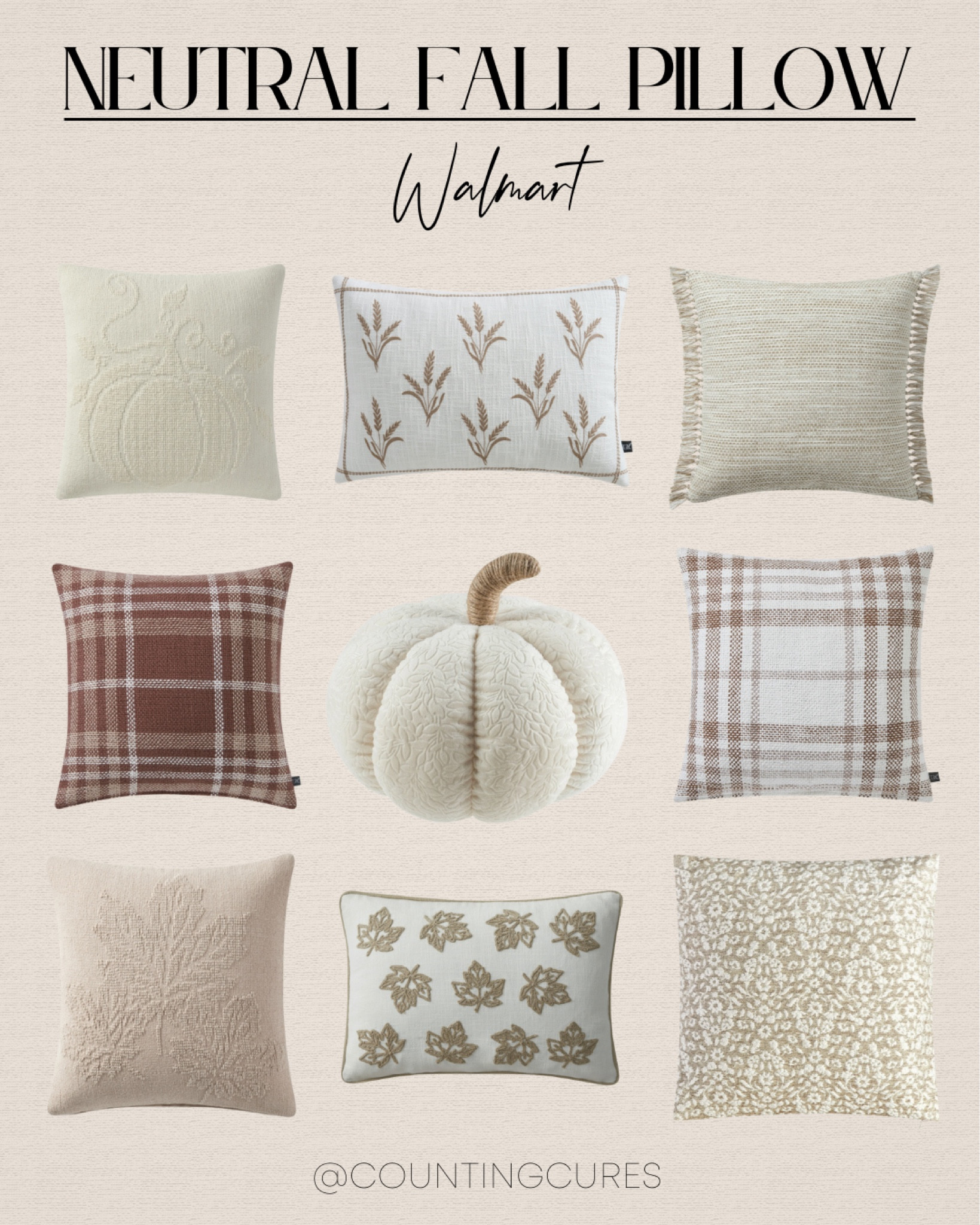 Find something that you can cuddle up to in this cozy fall weather! These neutral pillows from Walmart are must-haves for your bedroom, living room, and secondary seating space!
#fallrefresh #cozyweather #affordabledecor #accentpillows

#LTKStyleTip #LTKHome #LTKSeasonal