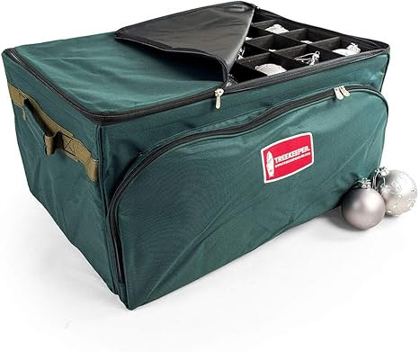 TreeKeeper (Green Christmas Ornament Storage Box with Dividers) - Deluxe Ornament Keeper - Holds ... | Amazon (US)