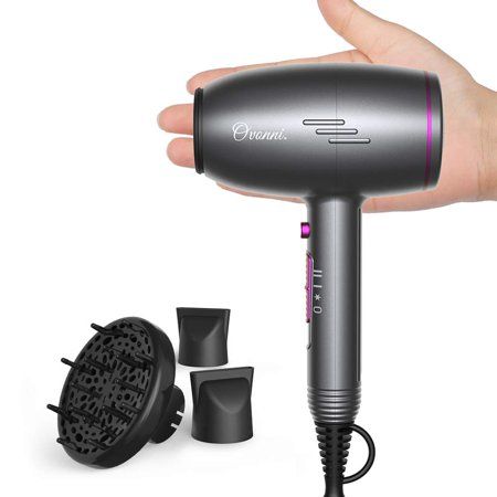 Ovonni Mini Hair Dryer with Diffuser, Professional Portable 1400W Negative Ion Ceramic Tourmaline AC | Walmart (US)