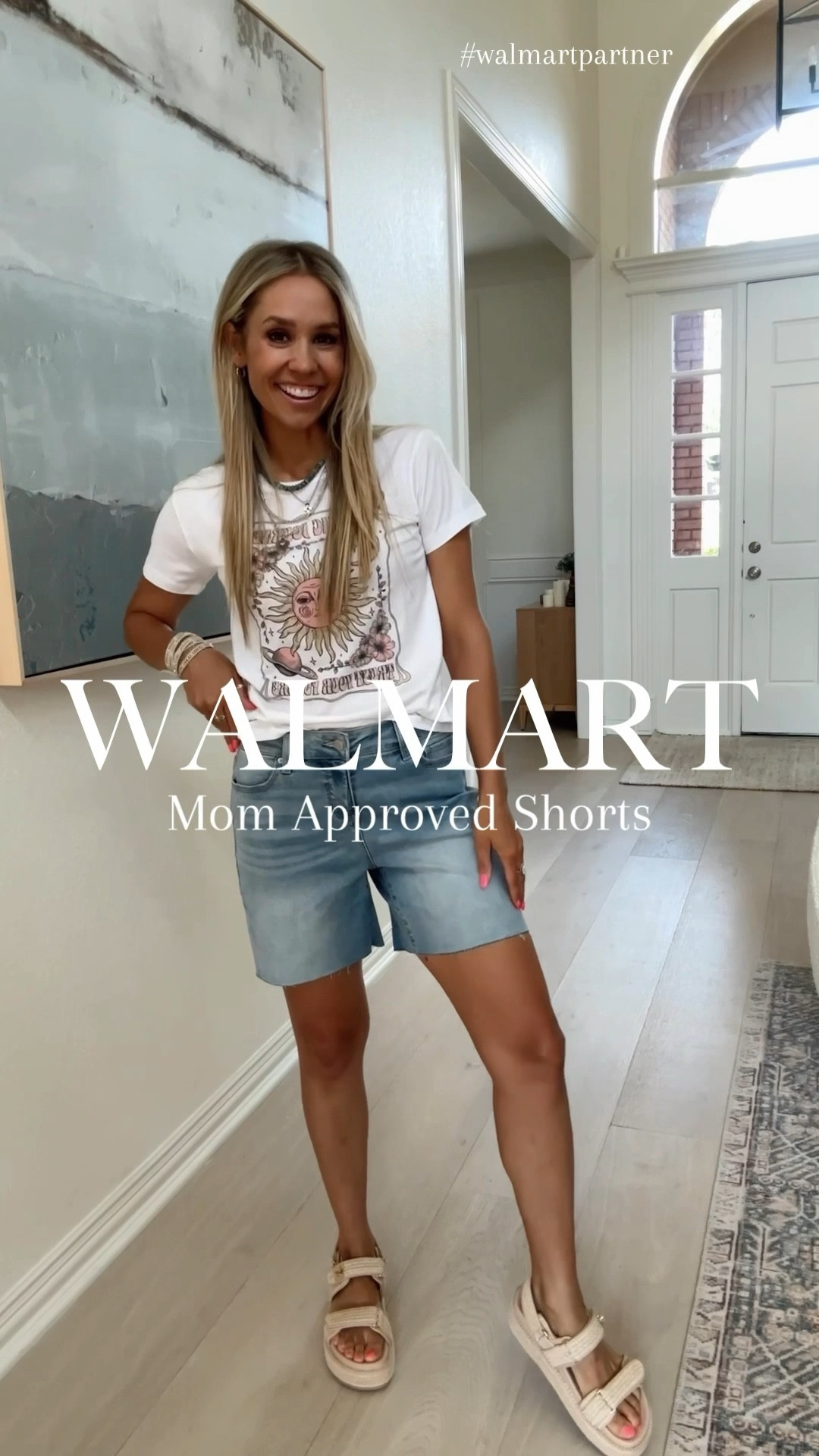The 3 cutest, long shorts of the summer! 
Size: 6 : I am a 4 in jeans & always go up a size in Shorts. 


#walmartpartner @walmartfashion #walmartfashion 