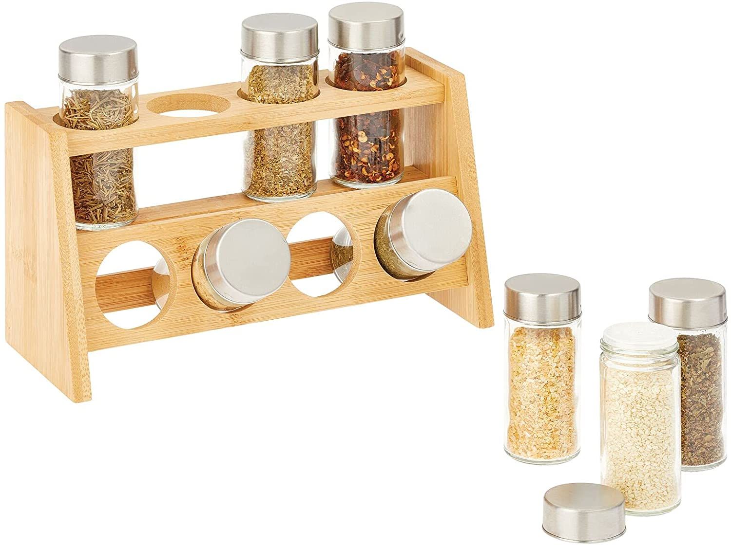 Bamboo Kitchen Cabinet, Pantry, Shelf Organizer Spice Rack - 2 Level Storage, Multipurpose, Inclu... | Walmart (US)