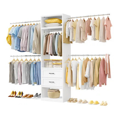 79"h Closet System, 2-8.2ft Metal Closet Organizer With 4 Expandable Hanging Rods, Walk In Closet Organizers And Storage, Clothes Closet With 5 Hangin | Wayfair North America