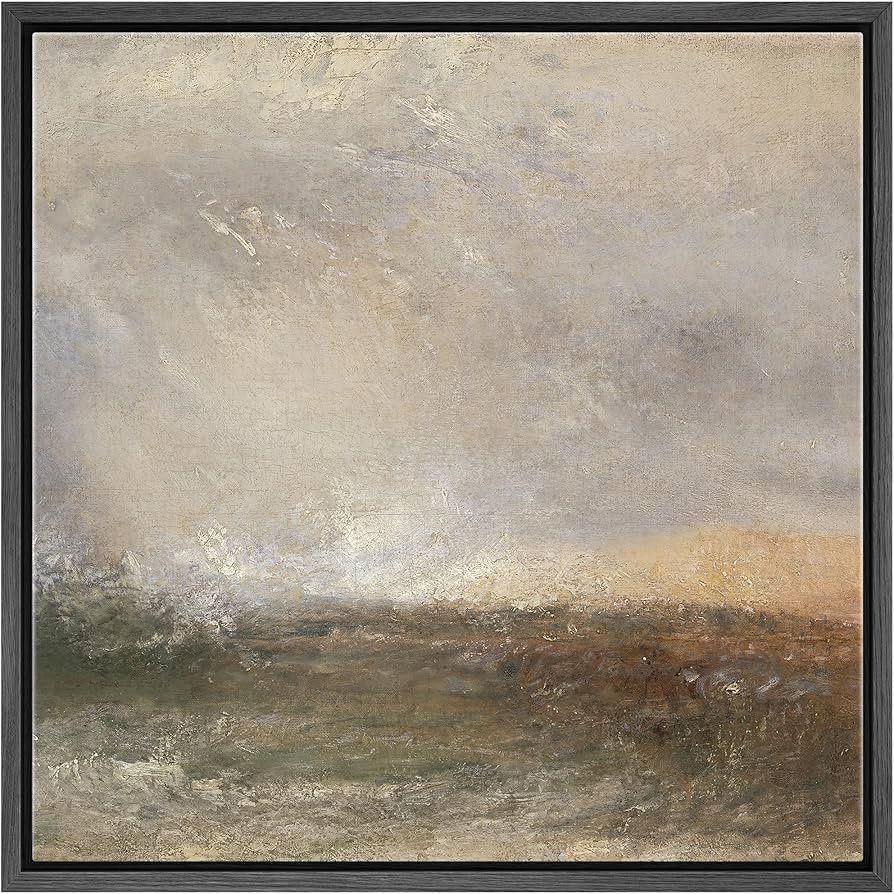 SIGNFORD Framed Canvas Print Wall Art Impressionist Seascape - Abstract Ocean and Sky Illustratio... | Amazon (US)