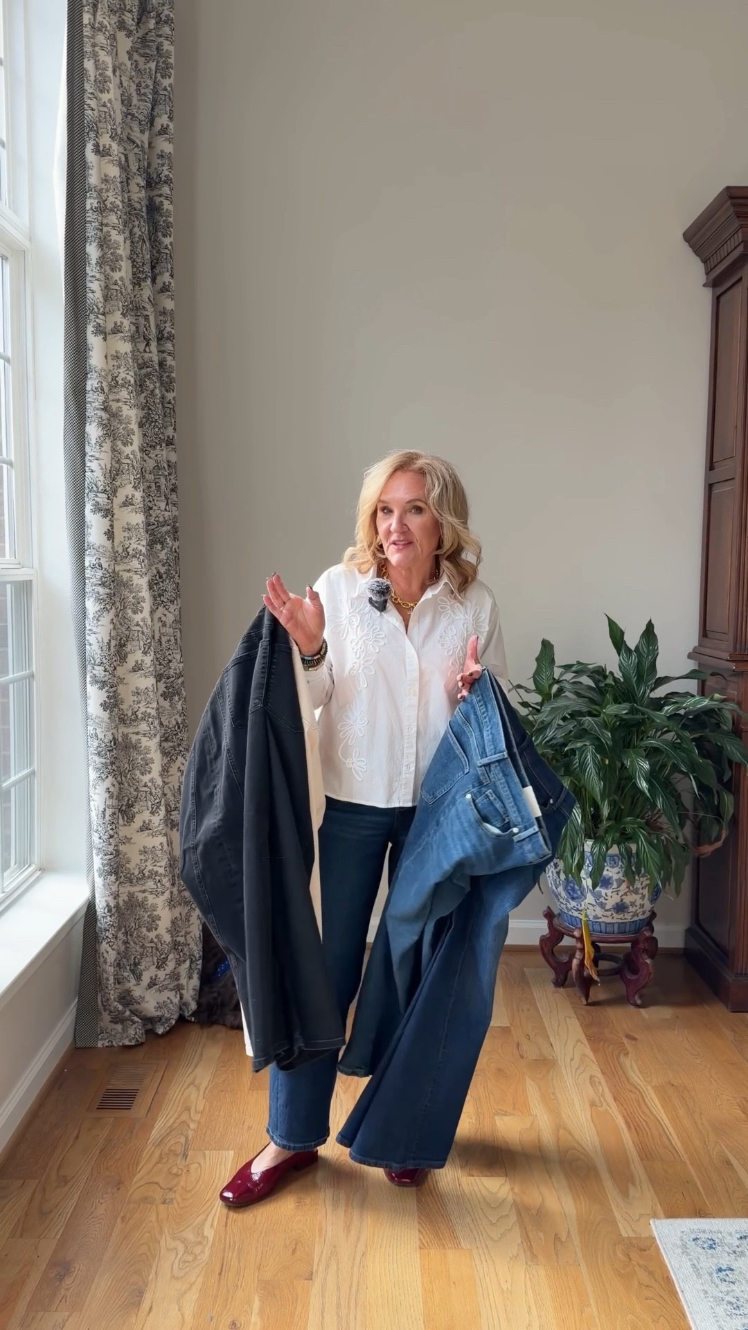 New @loft jeans 
Most styles available in multiple washes and sizing 
I’m wearing my regular size 29 petite in all 
Size medium in white blouse 
25% off my bracelet stack code NANETTE25

#LTKSaleAlert #LTKOver40
