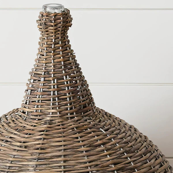 Willow Demijohn With Glass - Decor Steals | Decor Steals