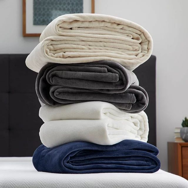 Rest Haven Fleece Blanket - Throw (50" x 60"), Navy | Walmart (US)